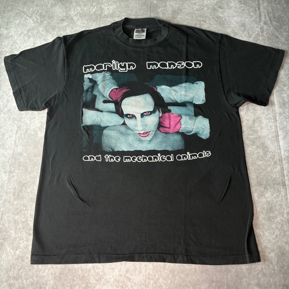 Modern Marilyn Manson Mechanical Animals Dope Show Black Graphic T-Shirt XL